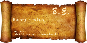 Berey Ervina névjegykártya